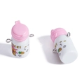 Miniature white and pink cartoon water bottle pendant for DIY jewelry and keychains - White Pink Style (NICE!)