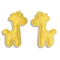 Charming bright yellow giraffe pendant charm with stitch texture for DIY keychains - Yellow