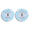 Acryl Monte Carlo Poker Club Chip Anhänger mit Nummer eins in hellblauer Farbe - Blau und Weiß Nennwert 1 (款式1) / 41*41mm