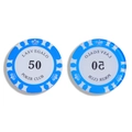Blauer und weißer Pokerchip-Anhänger aus Acryl mit Las Vegalo und 50 Design für Taschen - Blau und Weiß Nennwert 50 (款式3) / 41*41mm