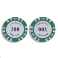 Grüner Acryl-Pokerchip-Anhänger mit Nennwert 200 für DIY-Schmuck und Schlüsselanhänger - Grün und Weiß Nennwert 200 (款式5) / 41*41mm