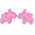 Pink horse shaped cookie cutter with traditional coin bag pattern and heart details - 58*58MM / Rose Red