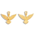 Golden bird pendant pair in peace dove design for DIY jewelry making accessories - Imitation Gold