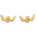 Golden heart wing pendants for DIY necklaces and earrings with hollow design - Imitation Gold