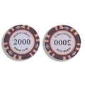Beige-lila Acryl-Pokerchip-Anhänger mit Nennwert 2000 für DIY-Schlüsselanhänger - Beige und Purpurbraun Nennwert 2000 (款式10) / 41*41mm