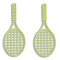 Set of two light green tennis racket shaped alloy pendants for DIY keychains and bags - Green
