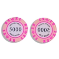 Rosa-weißer 5000 Monte Carlo Poker Club Acryl-Chip-Anhänger als Accessoire für Taschen - Rosa Nennwert 5000 (款式11) / 41*41mm