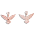 Rose gold bird charms for DIY jewelry making, showing eagle or dove wing details - Rose Gold