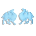 Light blue camel alloy pendant charm with double-sided design for DIY jewelry and keychains - Blue