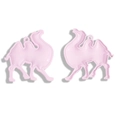 Pink camel charms made of lacquered alloy for DIY jewelry and keychain accessories - Pink