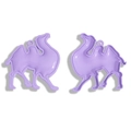 Lavender faux leather camel pendant charm with double-sided design for DIY keychain - Purple