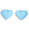 Ciondolo a cuore in similpelle azzurra con cucitura per portachiavi e borse fai-da-te - 39mm x 45mm / Blu