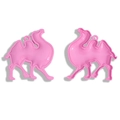 Pink camel-shaped pendant charms with glossy finish for DIY keychains and bags - Rose Red