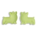Light green Corgi dog charm in zinc alloy with matte lacquer finish for DIY crafts - 47x55mm / Green