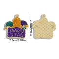 Mardi Gras jester hat charm with purple green gold glitter and metal texture detail - Jester Hat Style (A6-465)