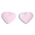 Ciondolo cuore rosa in finta pelle con bordi cuciti e foro per accessori fai da te - 39mm x 45mm / Rosa