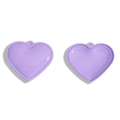 Ciondoli a cuore in ecopelle color lavanda con trame di cucitura e vassoio posteriore - 39mm x 45mm / Viola