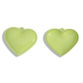 Ciondolo a cuore verde lime in ecopelle per gioielli fai da te e accessori borse - 39mm x 45mm / Verde