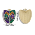 Colorful Mardi Gras mask charms in purple green and orange enamel with glitter finish - Mask Style (A6-467)