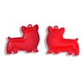 Paar glänzende rote Corgi Hund Anhänger für DIY Schlüsselanhänger und Taschen - 47x55mm / Rot