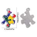 Colorful puzzle piece charm in enamel alloy for autism awareness DIY jewelry making - Cube Puzzle Style (A7-003)