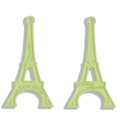 Colgante Torre Eiffel verde claro de aleación con grabado para joyería artesanal - Verde