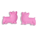 Zweiteiliges Set pinkfarbene Corgi-Hundeanhänger aus PU-Leder für DIY Schlüsselanhänger - 47x55mm / Fuchsia