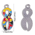 Colgante de cinta esmaltada con diseño de rompecabezas para concienciar sobre autismo - Estilo de Infinito Rompecabezas (A7-005)