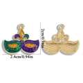 Glittering carnival mask pendant in purple and green with 2.4cm width dimensions - Glitter Mask Style (A6-471)
