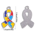 Colgante de cinta puzzle autismo esmaltado amarillo rojo azul en aleación metálica - Estilo de Cinta Rompecabezas (A7-007)