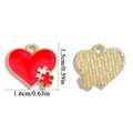 Colgante corazón de rompecabezas esmaltado rojo con borde dorado para joyería DIY - Rompecabezas de Bloque de Color Corazón - Base Dorada (A7-011)
