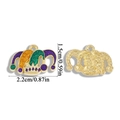 Glittery carnival clown hat alloy pendant in purple green and gold with jump ring - Sequin Jester Hat Style (A6-479)