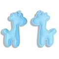 Sky blue giraffe pendant charms with stitch detail for DIY keychains and bags - Blue