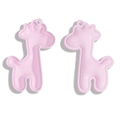 Pink giraffe shaped DIY faux leather bag charm with decorative edge stitching - Pink