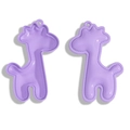 Pair of light purple giraffe pendants with glossy finish and pre-drilled holes - Purple
