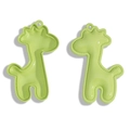 Light green faux leather giraffe charm with decorative stitching and high gloss finish - Green
