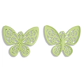 Coppia di ciondoli a farfalla verde chiaro traforati con design a volute per gioielli fai da te - Stile Farfalla Traforata / Verde