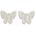 Coppia di ciondoli a farfalla bianchi con motivi a filigrana per accessori fai-da-te - Stile Farfalla Traforata / Bianco