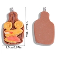 Cute brown resin food pendant for DIY jewelry making with dimensions 3.3cm by 1.7cm - Cutting Board Bottle Style (A7-029) / 1 Piece (33x17mm)