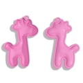Pink giraffe bag charm pendant in soft faux leather for DIY keychains and accessories - Rose Red