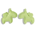 Light green horse charm made of PU leather and alloy for DIY keychain decoration - 58*58MM / Green