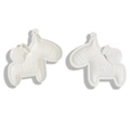 White horse-shaped silicone mold with coin bag and heart motifs for DIY keychain crafts - 58*58MM / White
