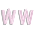 Ciondolo lettera W in finta pelle rosa chiaro per portachiavi e accessori per borse - Rosa