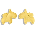Bright yellow horse pendant charm with coin bag and heart detail for DIY keychains - 58*58MM / Yellow