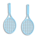 Light blue mini tennis racket alloy charms with grid detail for DIY keychain making - Blue