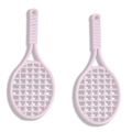 Set of two pink miniature tennis rackets for DIY crafts and doll accessories - Pink