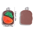 Miniatur-Toast-Sandwich-Anhänger aus Harz für DIY-Schmuck mit Silbermetallring - Toast-Sandwich Stil (A7-039)