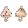 Colgante de seta rosa en aleación con puntos de colores y reverso dorado para joyas DIY - Rosa