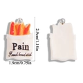 Miniatur Harz Baguette Anhänger in Papiertüte mit Silberring für DIY Schmuck Basteln - Baguette Brotbeutel Stil (A7-040)