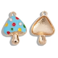 Colgante de seta azul cielo con puntos de colores y acabado dorado para joyas DIY - Azul